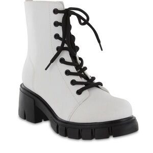 MIA | White Lace-Up Combat Boots